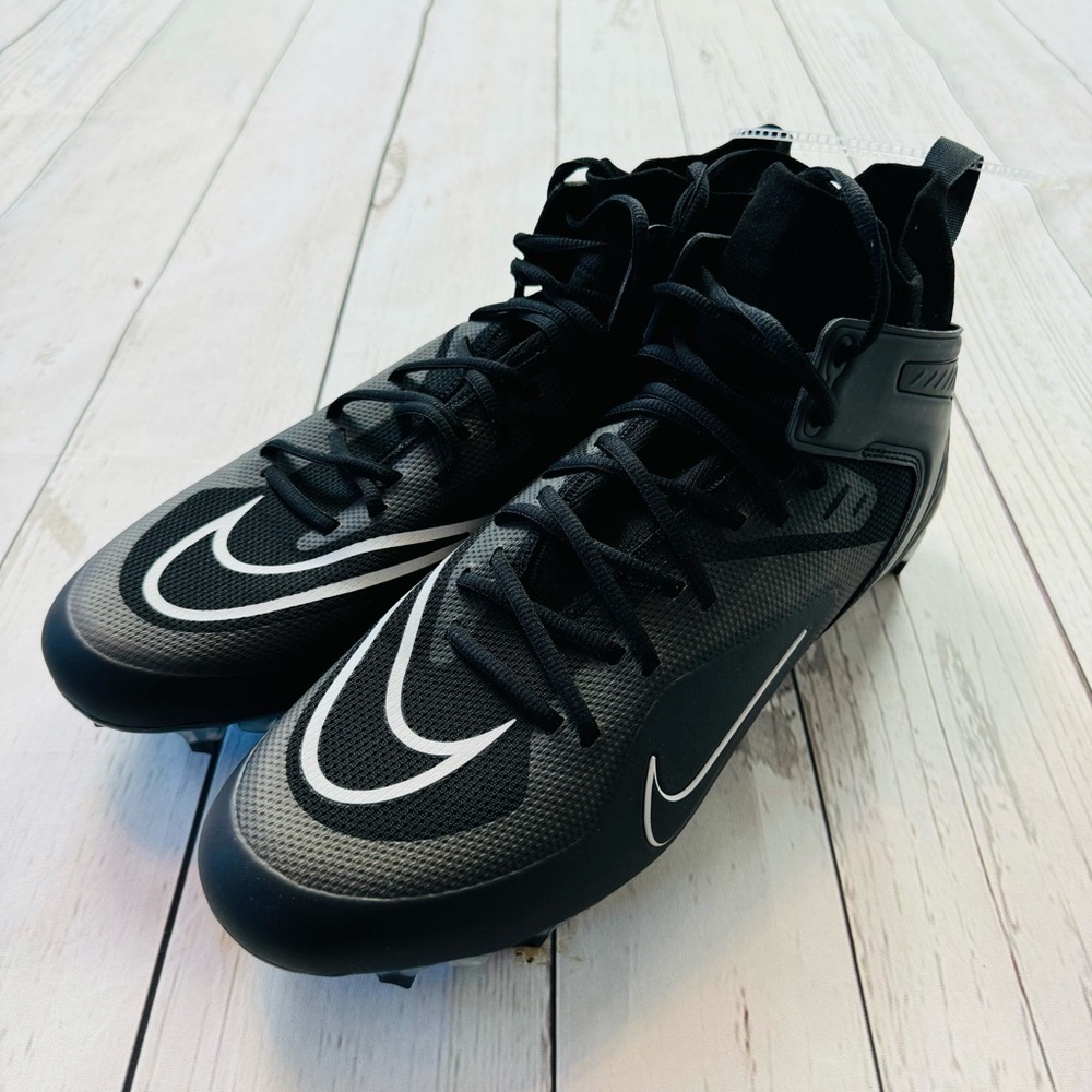 Nike Alpha Huarache 8 Elite Lacrosse Shoes Black Grey Silver CW4440-011 Men's 13